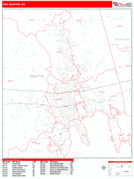 New Bedford Digital Map Red Line Style